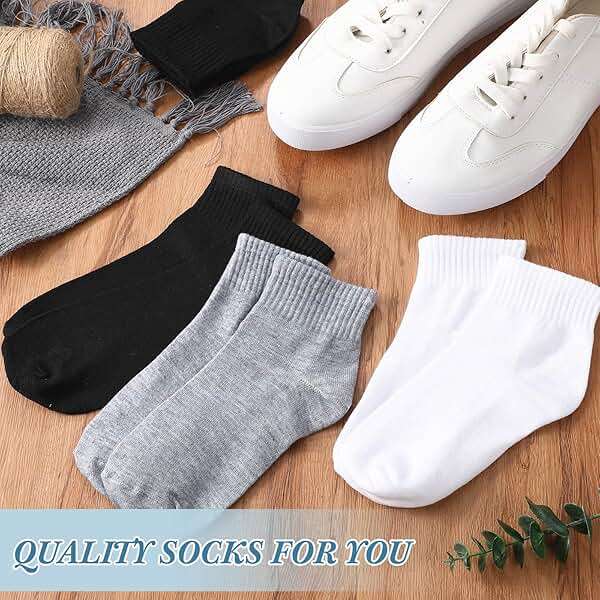 Tarpop 48 Pairs Men Women Quarter Ankle Socks Moisture Wicking Athletic Crew Casual Sports Bulk Socks for Homeless - Image 5
