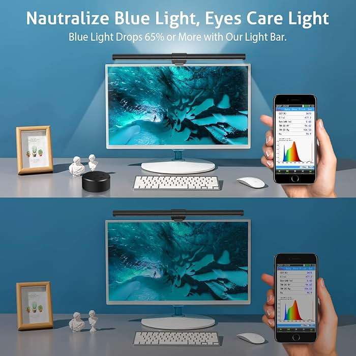 OOWOLF Monitor Light Bar with Remote, Ra95 Computer Monitor Lamp for Eye Caring, USB Reading Lamp Task Lamp, Dimmable Light Bar with Backlight, No Glare Space Saving Home Office 16.14" 1-Pack - Image 5