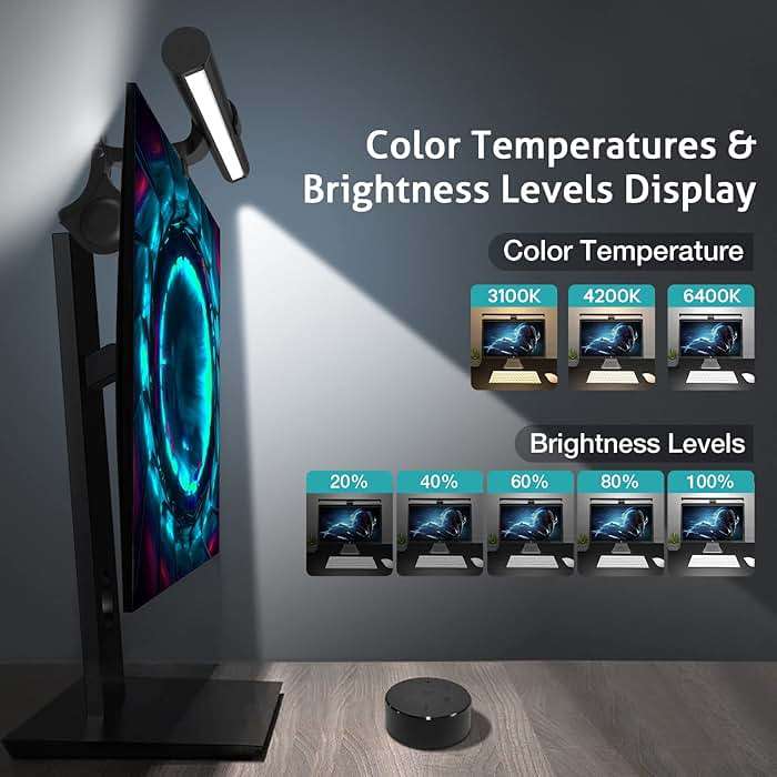 OOWOLF Monitor Light Bar with Remote, Ra95 Computer Monitor Lamp for Eye Caring, USB Reading Lamp Task Lamp, Dimmable Light Bar with Backlight, No Glare Space Saving Home Office 16.14" 1-Pack - Image 7