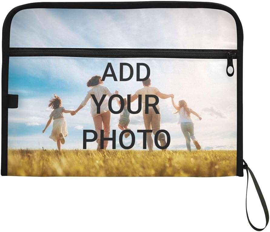 ZZKKO Custom Photo Personalized Black 13 Pockets Expanding File Folder with Sticky Labels Accordion File Folder Document Organizer Letter Size A4 Papers Expandable File Keeper - Image 7