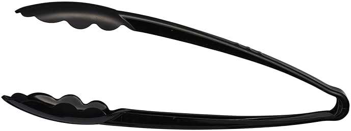 [Black Tongs 9'' Inches] Plasticpro 9'' Serving Tongs Heavy Duty Reusable Kitchen and BBQ Black Serving Tong for party's, Caterings, Events, Buffet, Weddings, And every Day use Pack of 12 - Image 6