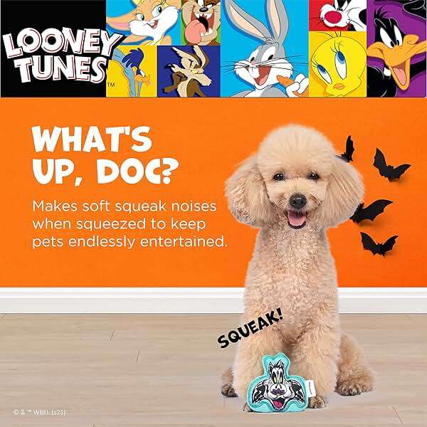 Looney Tunes Sylvester Day of The Dead Plush Toy, Small Dog Toy, Flattie Squeaker, Officially Licensed Halloween Dog Chew Toy, 4 Inch - Image 3