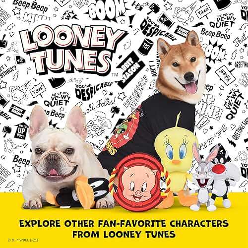 Looney Tunes Sylvester Day of The Dead Plush Toy, Small Dog Toy, Flattie Squeaker, Officially Licensed Halloween Dog Chew Toy, 4 Inch - Image 6