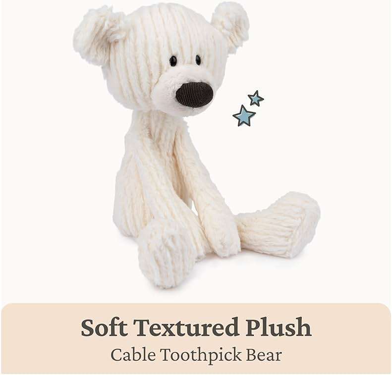GUND Toothpick Cable, Teddy Bear Stuffed Animal for Ages 1 and Up, Cream/Offwhite, 15” - Image 3