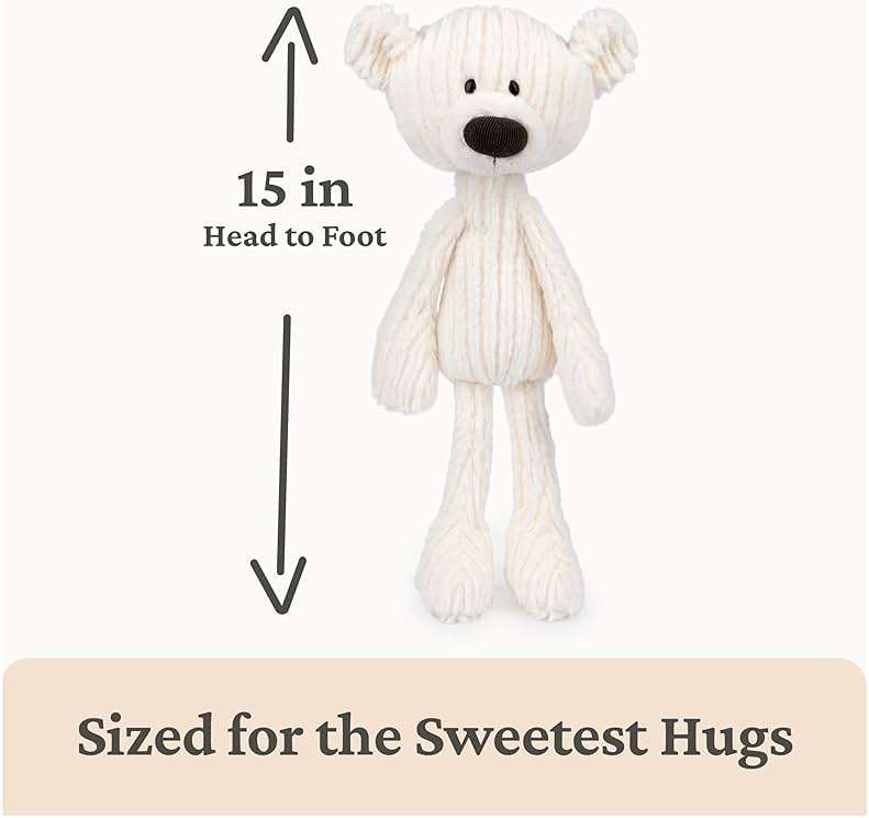 GUND Toothpick Cable, Teddy Bear Stuffed Animal for Ages 1 and Up, Cream/Offwhite, 15” - Image 5