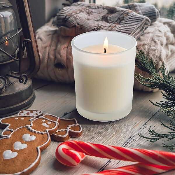 SHOWIN Thick Candle Jars for Making Candles 16 Pcs, 7 OZ Empty Jars with Wood Lids for Candle Making, Sample Container, Frosted White - Image 6
