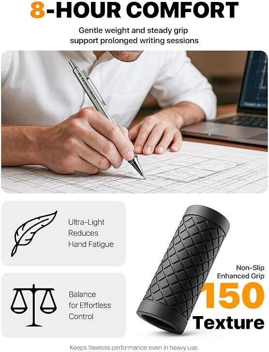 3PCS Metal Mechanical Pencil Set with 0.5 mm Fine Point, 360 Leads, 12 Erasers, Art Mechanical Pencils Pack with Storage Case for School Writing, Sketching, Drawing & Professional Drafting - Image 3