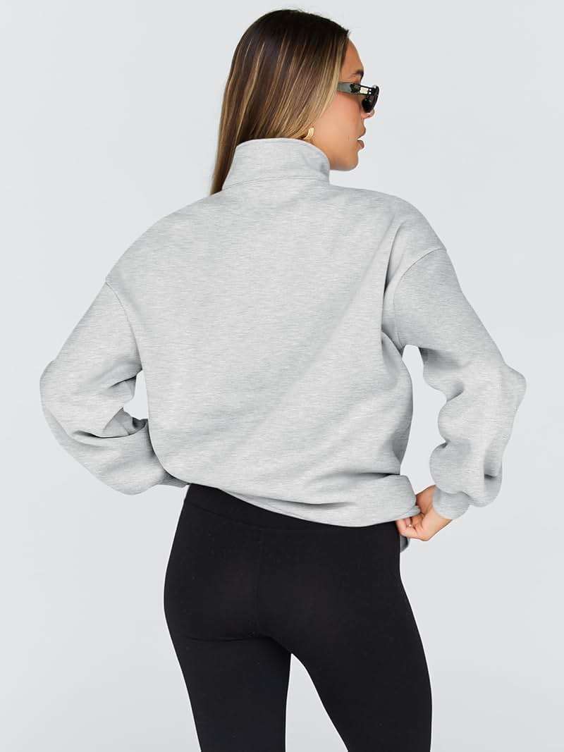 Trendy Queen Women's Oversized Half Zip Fleece Sweatshirts-Cozy Pullover, Sweaters for Fall Winter - Image 4
