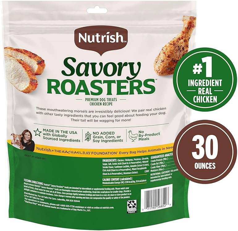 Nutrish Savory Roasters Chicken Recipe Premium Dog Treats, 30 oz. Pouch (Rachael Ray) - Image 4