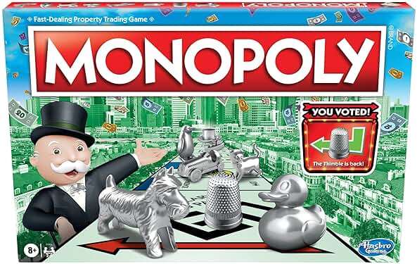 Monopoly Game, Family Board Games for 2 to 6 Players & Kids Ages 8 and Up, Includes 8 Tokens (Token Vote Edition) - Image 1