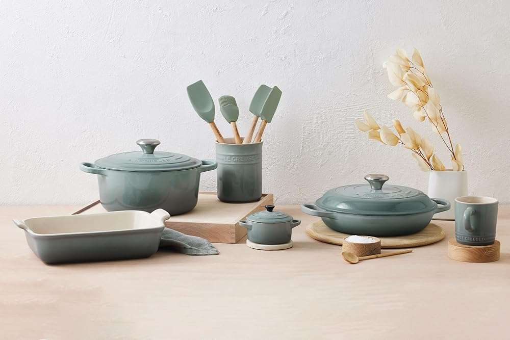 Le Creuset Silicone Craft Series Utensil Set with Stoneware Crock, 5 pc., Sea Salt - Image 2
