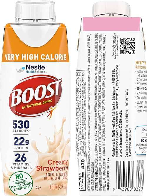 BOOST Very High Calorie Nutritional Drink Variety Pack, 12 Count – 4 Vanilla, 4 Chocolate, 4 Strawberry – 530 Calories per 8 fl oz Bottle, Nutrient-Rich (Variety Pack) - Image 2