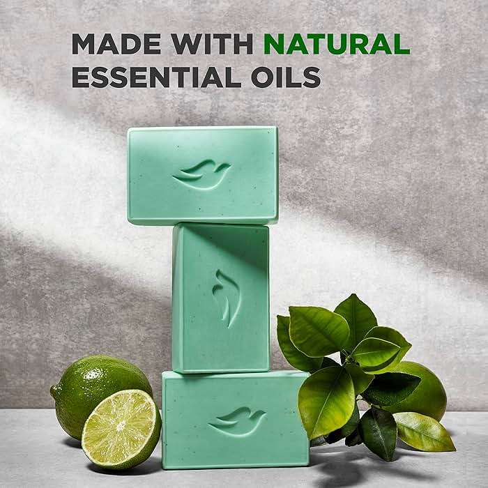 DOVE MEN + CARE Plant-Powered Natural Essential Oil Bar Soap Reinvigorating Lime + Avocado Oil to Clean and Hydrate Mens Skin 4-in-1 Bar Soap for Men's Body, Hair, Face and Shave. 5 oz, 4 Count - Image 5