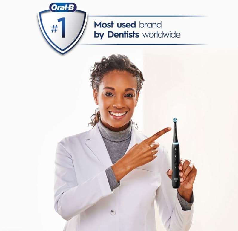 Oral-B iO Deep Clean + Whiten Rechargeable Electric Toothbrush with Visible Pressure Sensor, 2 Minute Timer, 5 Cleaning Settings, 1 iO5 Limited, 3 Toothbrush Heads, Travel Case & Refill Holder, Black - Image 8
