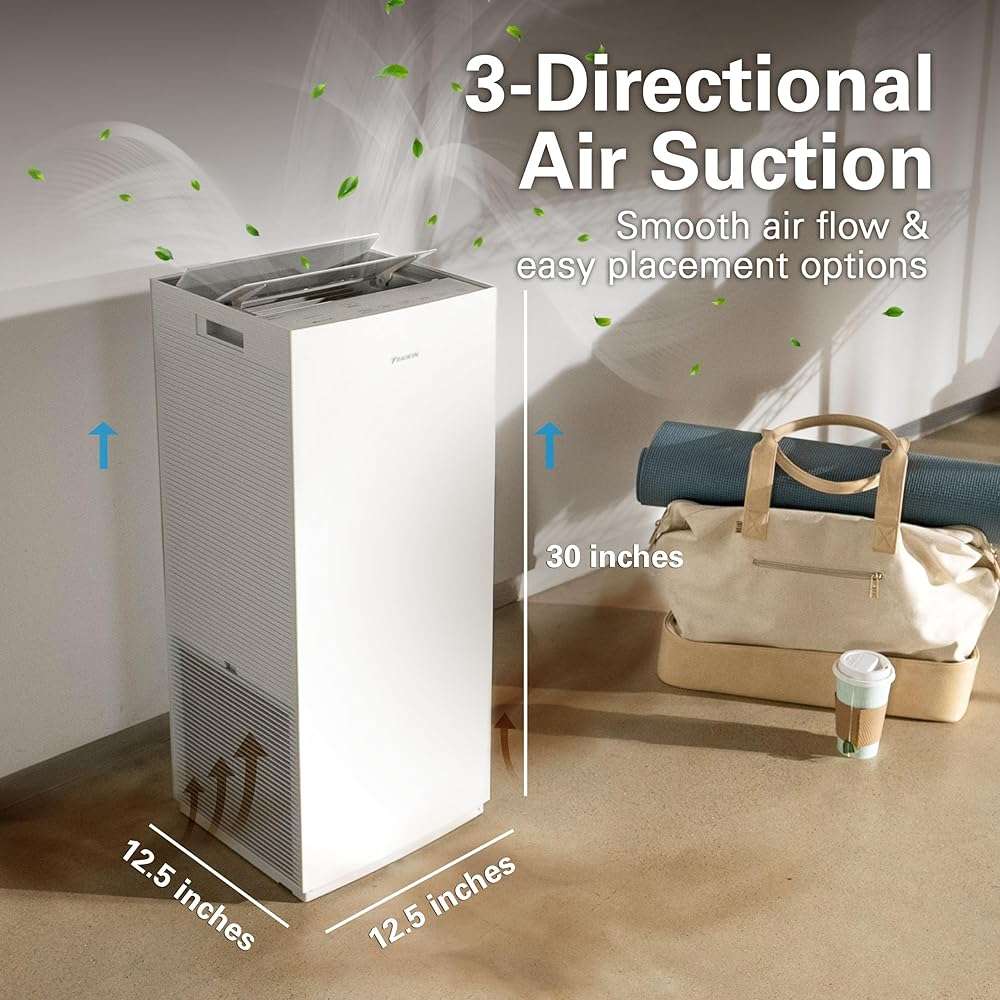 Daikin MCKB70YSAU Room Air Purifier for Home, HEPA, Activated Carbon, Pre-Filter and UVC LED Light, Zero Ozone Product, CARB Certified, 12.5 x 12.5 x 30 in - Image 4
