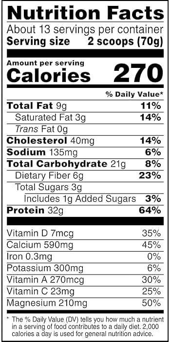 Muscle Milk Genuine Protein Powder, Strawberries ‘N Crème, 1.93 Pounds, 13 Servings, 32g Protein, 3g Sugar, Calcium, Vitamins A, C & D, NSF Certified for Sport, Energizing Snack, Packaging May Vary - Image 2