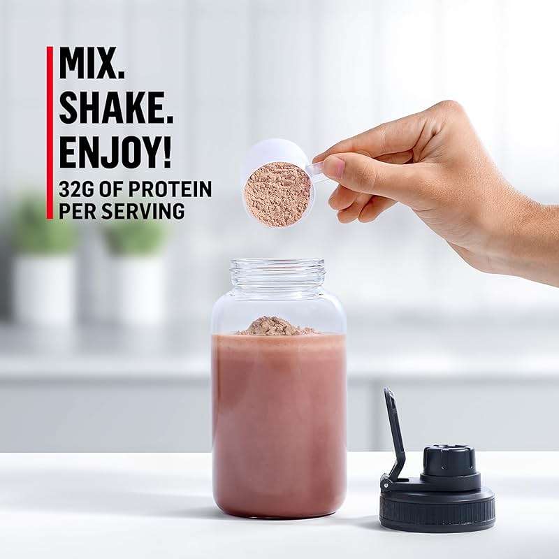 Muscle Milk Genuine Protein Powder, Chocolate, 1.93 Pounds, 13 Servings, 32g Protein, 2g Sugar, Calcium, Vitamins A, C & D, NSF Certified for Sport, Energizing Snack, Packaging May Vary - Image 4