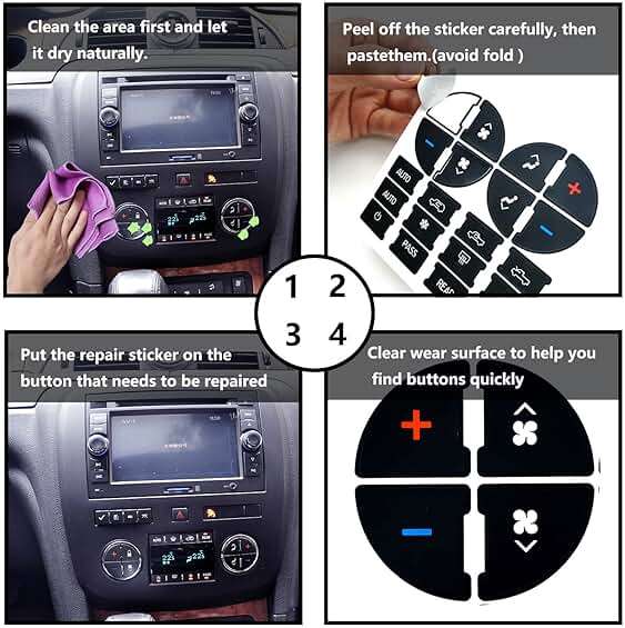 2 Packs AC Dash Button Repair Kit -Compatible with Chevy, Best for Fixing Ruined Faded A/C Control Buttons - Decal Replacement Fits Select 07-14 GM Vehicles - Car SUV Van Truck Accessories - Image 5