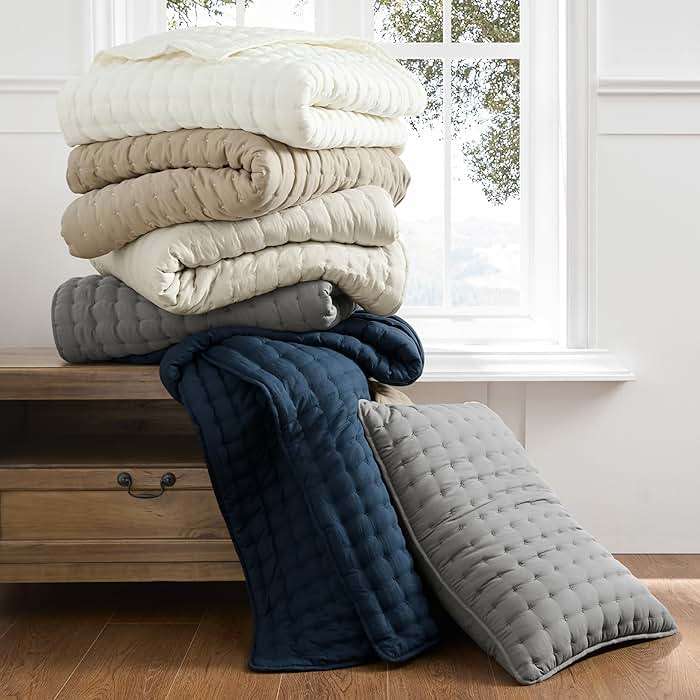 WDCOZY White Queen Size Quilt Bedding Sets with Pillow Shams, Lightweight Soft Bedspread Coverlet, Quilted Blanket Thin Comforter Bed Cover, All Season Summer Spring, 3 Pieces, 90x90 inches - Image 8