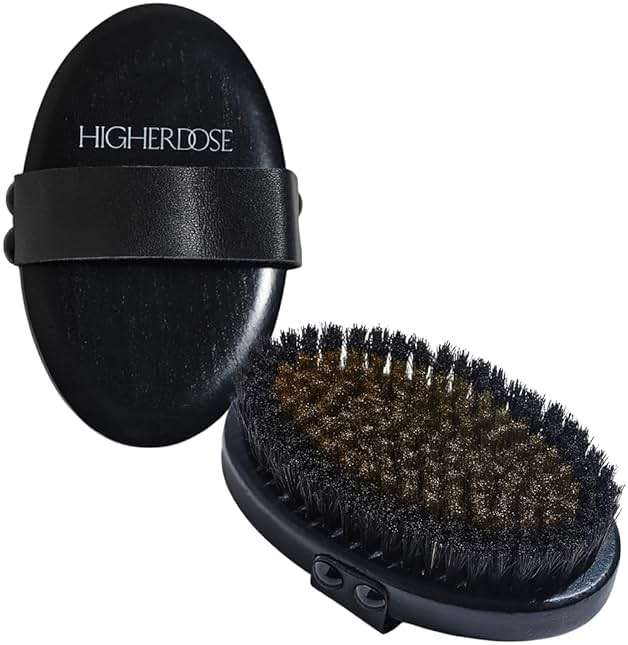 HigherDOSE Copper Dry Brushing Body Brush - Daily Ion-Charged Dry Brush to Boost Lymphatic Drainage - Cellulite Massage Tool & Exfoliating Body Scrubber to Boost Circulation for Glowing Skin (1 Count) - Image 1