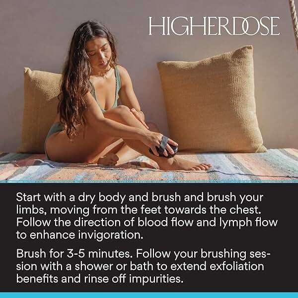 HigherDOSE Copper Dry Brushing Body Brush - Daily Ion-Charged Dry Brush to Boost Lymphatic Drainage - Cellulite Massage Tool & Exfoliating Body Scrubber to Boost Circulation for Glowing Skin (1 Count) - Image 8