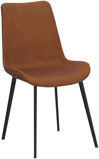 HIPIHOM Dining Chairs Set of 4, Modern Kitchen & Dining Room Chairs, Upholstered Faux Leather Cushion Seat and Sturdy Metal Legs (4 Brown Chairs) - Image 5
