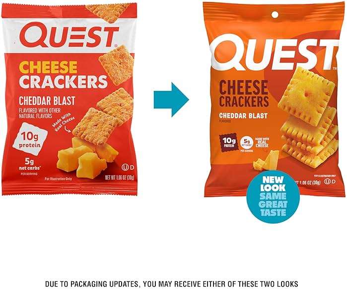 Quest Nutrition Cheese Crackers, 10g Protein, 5g Net Carbs, Made with Real Cheese, High Protein Snack, 12 Packs (1.06 oz Bags) - Image 2