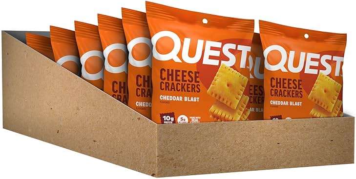 Quest Nutrition Cheese Crackers, 10g Protein, 5g Net Carbs, Made with Real Cheese, High Protein Snack, 12 Packs (1.06 oz Bags) - Image 3