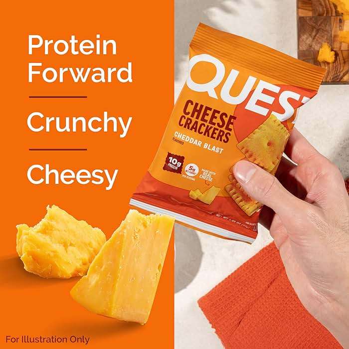 Quest Nutrition Cheese Crackers, 10g Protein, 5g Net Carbs, Made with Real Cheese, High Protein Snack, 12 Packs (1.06 oz Bags) - Image 5