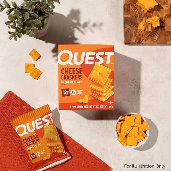 Quest Nutrition Cheese Crackers, 10g Protein, 5g Net Carbs, Made with Real Cheese, High Protein Snack, 12 Packs (1.06 oz Bags) - Image 7