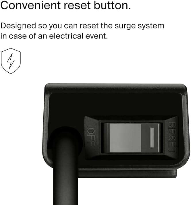 Belkin Power Strip Surge Protector with 6 AC Multiple Outlets - Flat Rotating Plug, 6 ft Long Heavy-Duty Extension Cord for Home, Office, Travel, Computer Desktop & Charging Brick (600 Joules) 3PK - Image 5