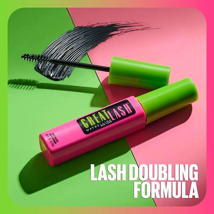Maybelline Great Lash Washable Mascara Makeup, Volumizing Lash-Doubling Formula That Conditions As It Thickens, Blackest Black, 2 Count - Image 5