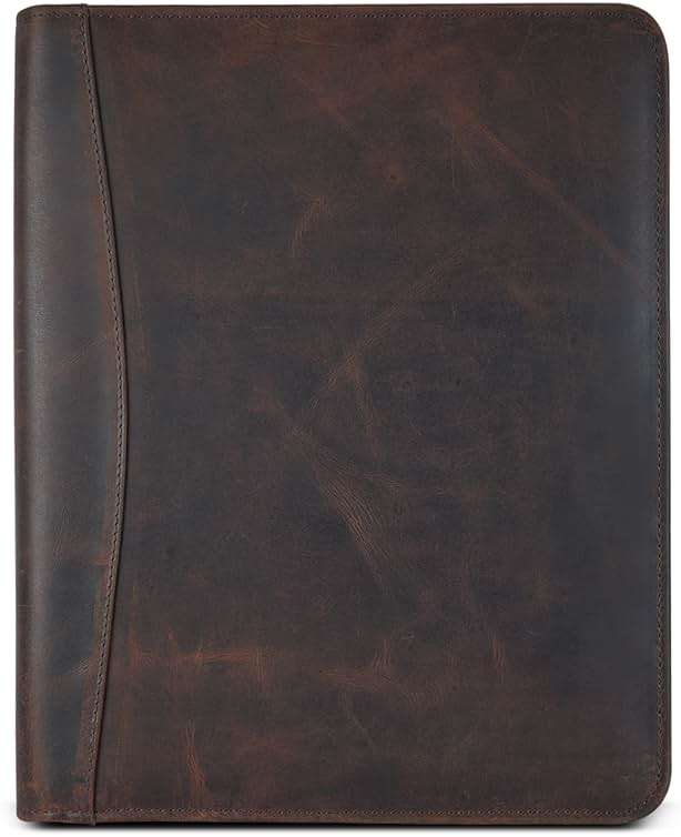 TheAntiq Genuine Leather Padfolio Zipper Portfolio with 13 Inch Laptop Pocket, Professional Business Organizer for Documents, Cards & Writing Pad, A4/Letter Size Portfolio Folder - Image 7