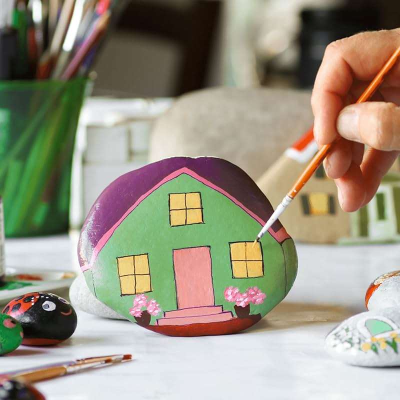 River Rocks for Painting 25 Pcs Large 2-3 Inch Flat Smooth Painting Stones Craft Rock to Paint for Kids Crafts Painting Bulk - Image 2