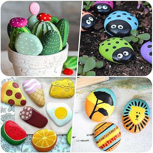 River Rocks for Painting 25 Pcs Large 2-3 Inch Flat Smooth Painting Stones Craft Rock to Paint for Kids Crafts Painting Bulk - Image 5