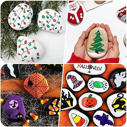 River Rocks for Painting 25 Pcs Large 2-3 Inch Flat Smooth Painting Stones Craft Rock to Paint for Kids Crafts Painting Bulk - Image 6