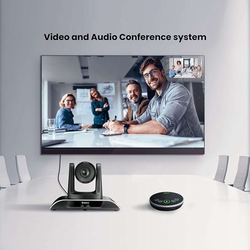 TONGVEO All-in-One Conference Room Video Camera System Al Auto-Tracking HD1080P 60fps 3X Optical Zoom USB3.0 HDMI PTZ Camera and Bluetooth Conference Speakerphone with Microphones - Image 4