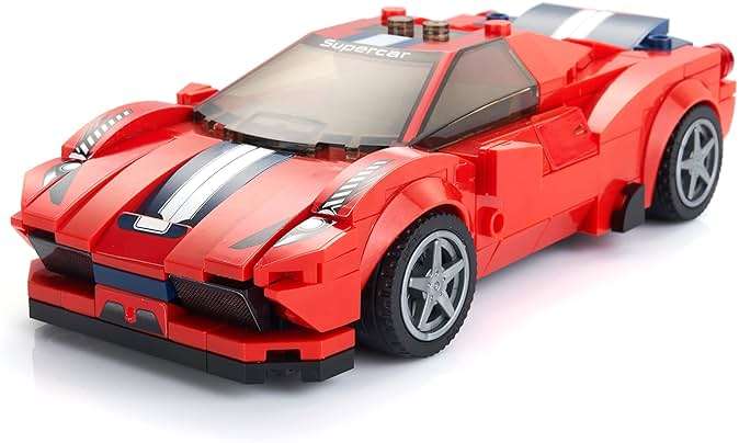 Block Builder Ferrari F8 Racing Car Building Block Set (306 Pieces). Racing Car Building Blocks for Kids and Adults - Image 3