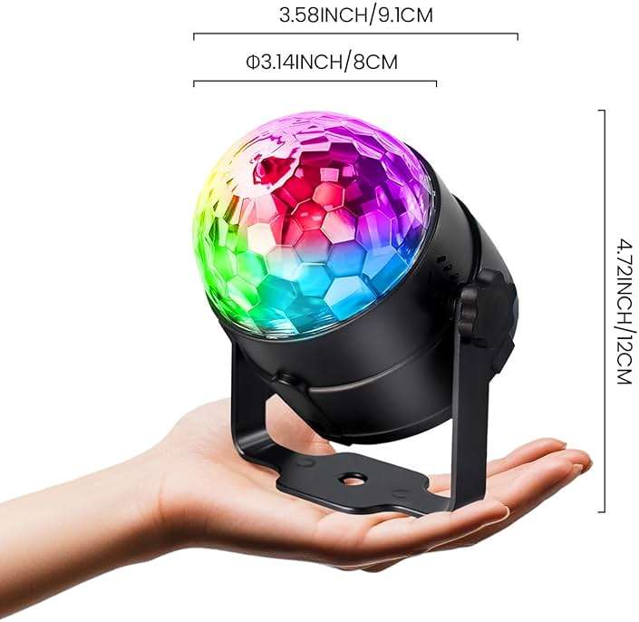 NEQUARE Disco Ball DJ Party Lights Sound Activated with Remote Control Strobe Lamp 7 Modes Stage Light for Home Room Dance Parties Karaoke Halloween Christmas Birthday Decorations[3-Pack] - Image 3