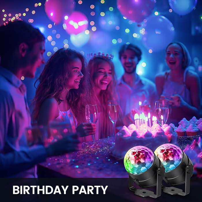 NEQUARE Disco Ball DJ Party Lights Sound Activated with Remote Control Strobe Lamp 7 Modes Stage Light for Home Room Dance Parties Karaoke Halloween Christmas Birthday Decorations[3-Pack] - Image 8