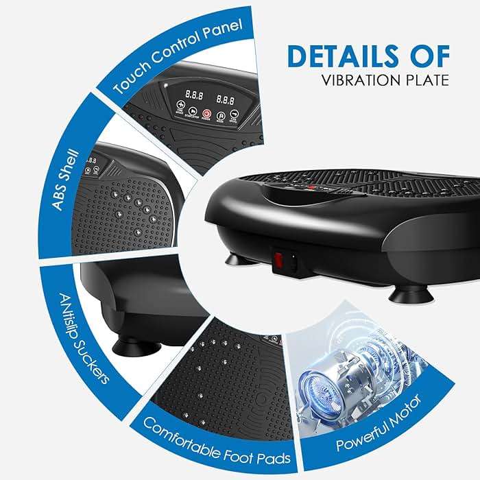 Natini Vibration Plate Exercise Machine - Power Vibrating Plate for Lymphatic Drainage,Whole Boday Workout Machine for Women Weight Loss Home Fitness,350LBS Capacity - Image 3