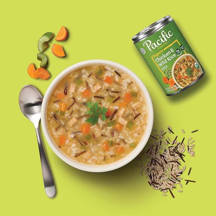 Pacific Foods Organic Chicken and Wild Rice Soup, 16.3 oz Can - Image 3