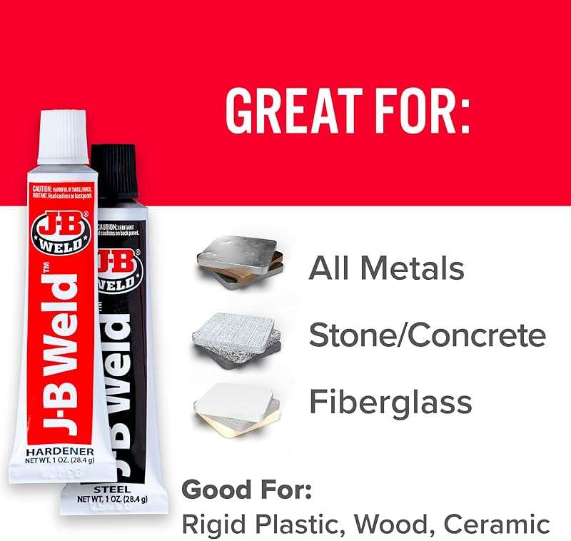 J-B Weld Original Epoxy, Steel Reinforced Epoxy, High Strength - 2 Pack, Dark Grey (8265S-2) - Image 3