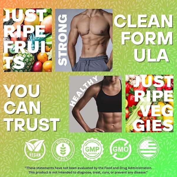 Fruits and Veggies Supplement - 90 Fruit and 90 Vegetable Capsules - 100% Whole Natural Superfood - Filled with Super Greens Vitamins and Minerals - Supports Balance Energy Levels (1 Pack) - Image 3