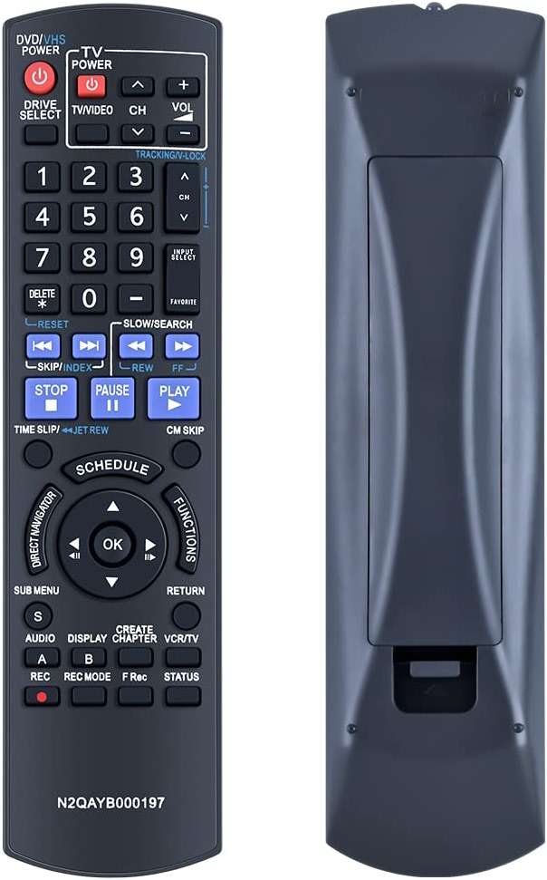 New N2QAYB000197 Replacement Remote Control Applicable for Panasonic DVD VCR Recorder DMR-EZ48 DMR-EZ48V DMR-EZ485V DMR-EZ485 DMR-EZ48VK DMR-EZ485VK - Image 1