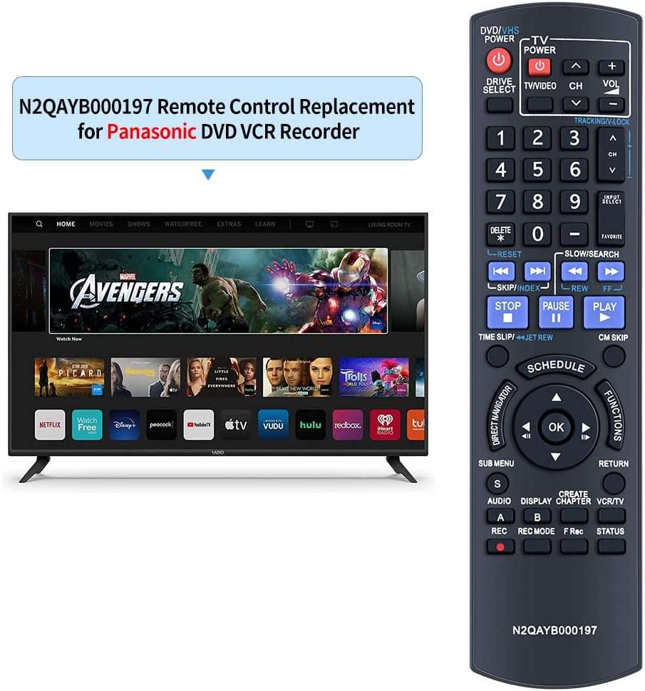 New N2QAYB000197 Replacement Remote Control Applicable for Panasonic DVD VCR Recorder DMR-EZ48 DMR-EZ48V DMR-EZ485V DMR-EZ485 DMR-EZ48VK DMR-EZ485VK - Image 2