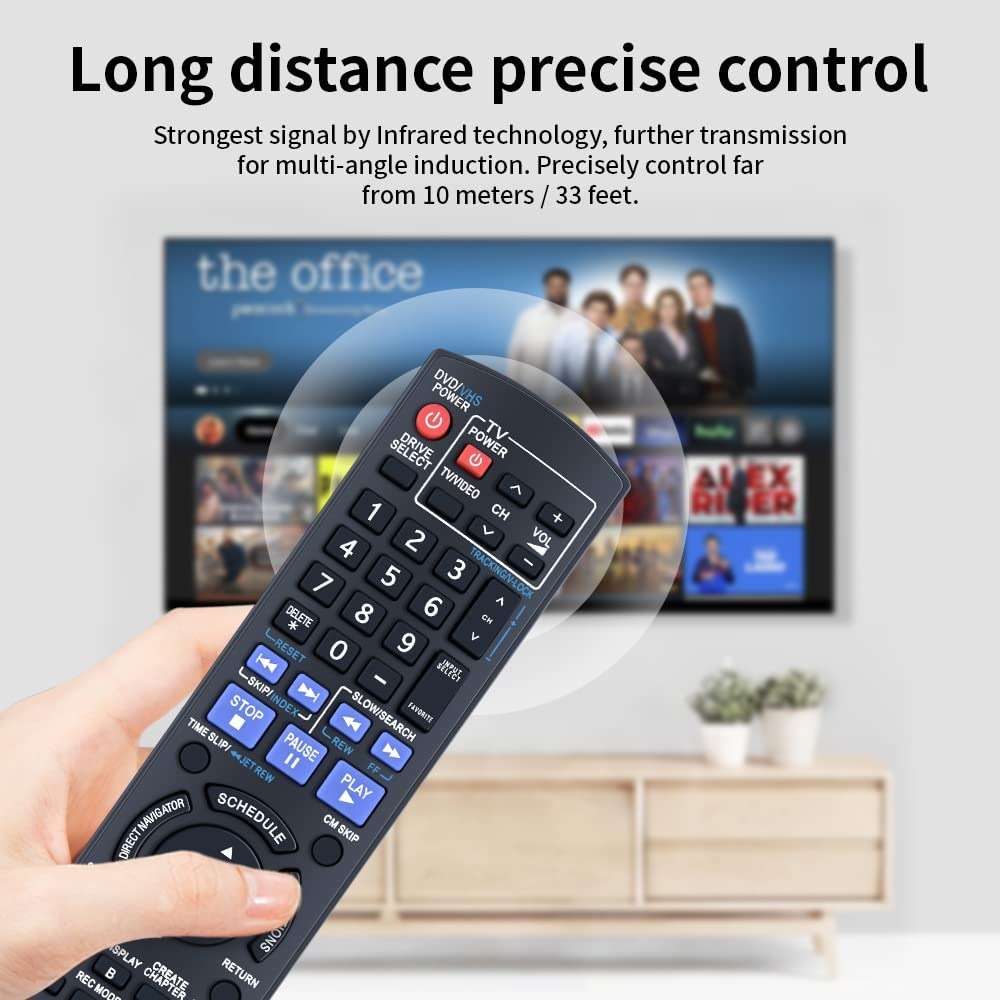 New N2QAYB000197 Replacement Remote Control Applicable for Panasonic DVD VCR Recorder DMR-EZ48 DMR-EZ48V DMR-EZ485V DMR-EZ485 DMR-EZ48VK DMR-EZ485VK - Image 5