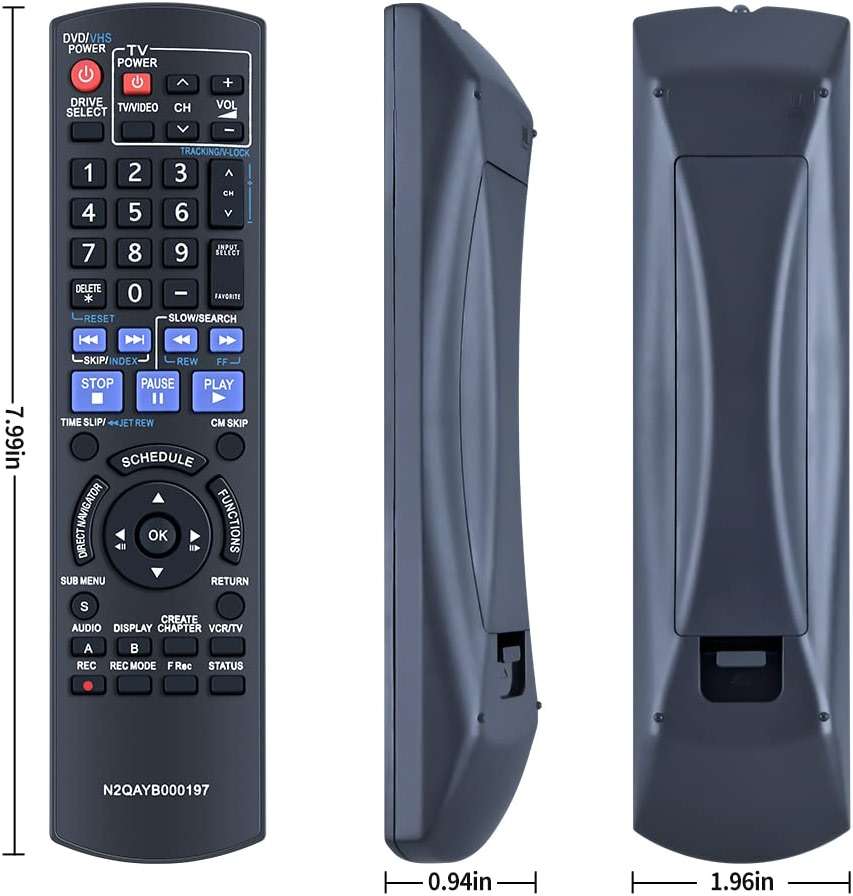 New N2QAYB000197 Replacement Remote Control Applicable for Panasonic DVD VCR Recorder DMR-EZ48 DMR-EZ48V DMR-EZ485V DMR-EZ485 DMR-EZ48VK DMR-EZ485VK - Image 8