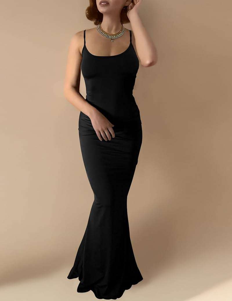 VIUTIL Women's Maxi Bodycon Dress Sexy Spaghetti Strap Sleeveless Tight Slip Long Dresses 2023 - Image 6