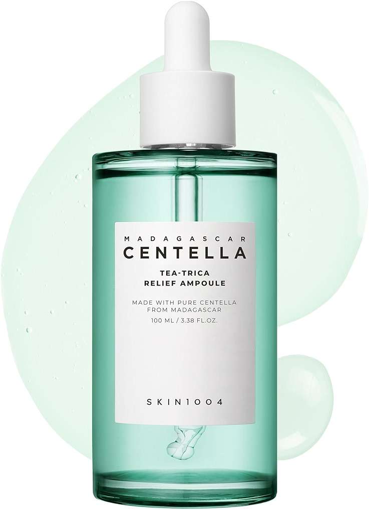 SKIN1004 Tea-Trica Relief Ampoule, 3.38 fl.oz,100ml, Korean Face Serum with Cica & Tea Tree, Facial Serum with Madagascar Centella, Hydrating & Calming Ampoule for Soothing Effect, Korean Skin Care - Image 1